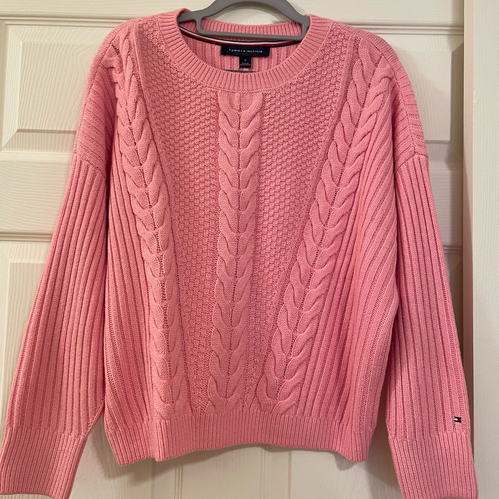 Tommy Hilfiger Pink Cable Knit Sweater